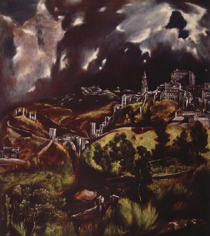 El Greco utsik over toledo oil painting picture